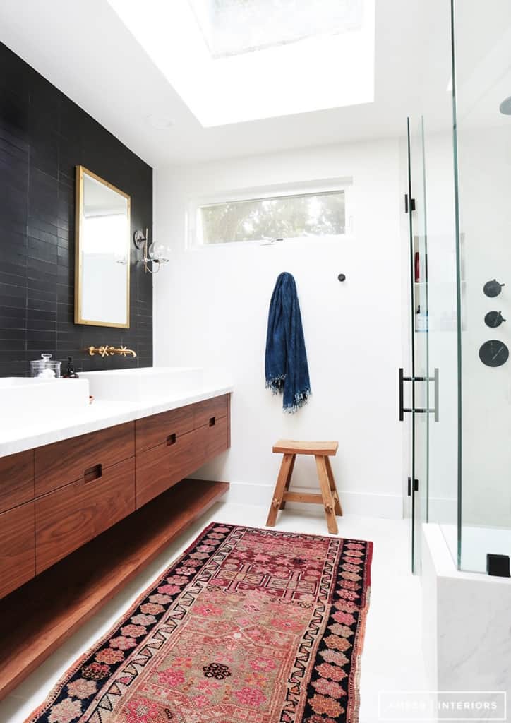 modern vintage bathroom rug